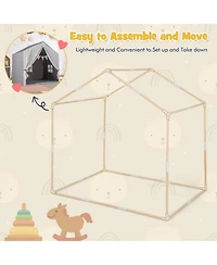 Mecale Kids Play Tent with Washable Cotton Mat and Flag Banner, Indoor Playhouse