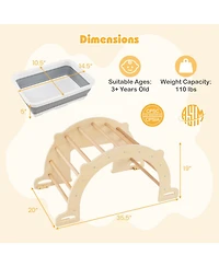 Mecale 8-in-1 Kids Climbing Arch with Sensory Table and Collapsible Storage Bin, Ages 3