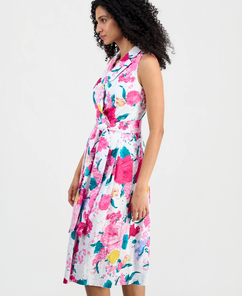 Anne Klein Women's Notch Collar Sleeveless Wrap Dress