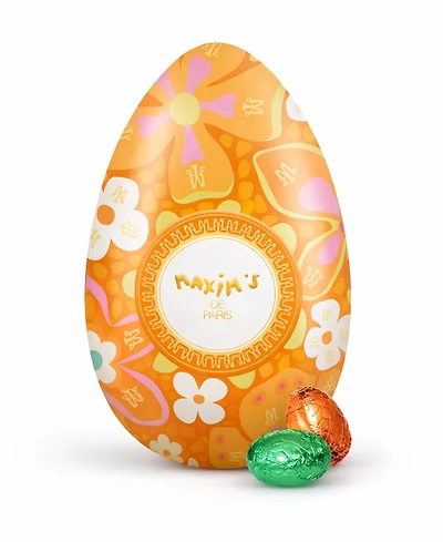 Maxim's De Paris Orange Floral Easter Egg Tin Chocolate Eggs, 12-Pc.