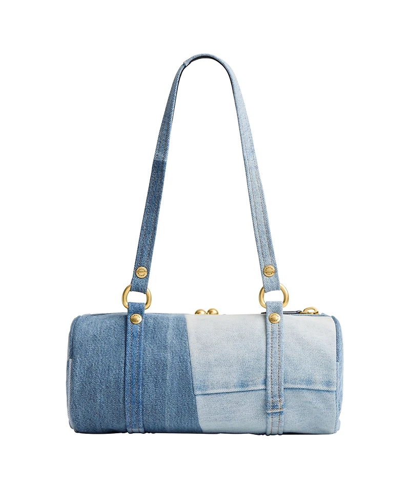 Coach Denim Kiss-Lock Barrel Small Shoulder Bag 28