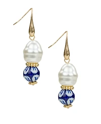 Patricia Nash Gold-Tone Plated Baroque Mother of Pearl Drop Earrings