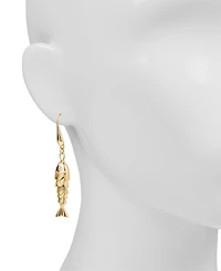 Patricia Nash Gold-Tone Plated Double Fish Drop Earrings