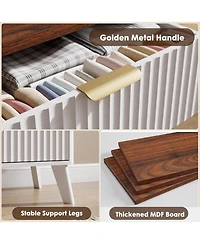 gaomon Fluted Dresser for Bedroom with Deep Drawers, in Wide Modern Chest of Drawers, Wooden Dresser Tv Stand