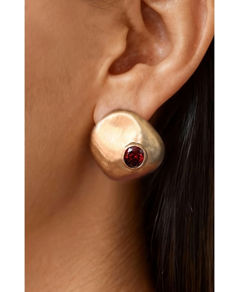 Retro Chic Garnet Earrings