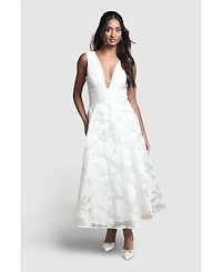 Coast Women's Plunge V-Neck Jacquard Midi Dress