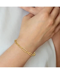 Curata Jewelry Solid 18k Yellow Gold Italian 8 Inch 5.9mm Sizes Paperclip Links Bracelet