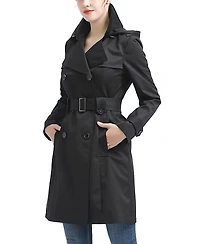 Bgsd Women's Hooded Water-Resistant Trench Coat