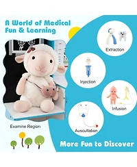 Mecale Play Doctor s Office Wooden Medical Center Toy Set with Exam Area for Kids