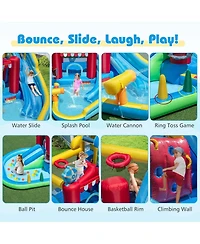 Mecale Inflatable Water Park with Splash Pool, 50 Ocean Balls, 750W Blower