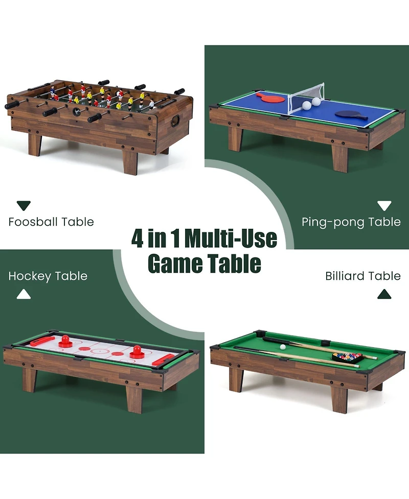 Mecale 4-in-1 Combo Game Table Set with Billiards