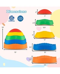 Mecale 5-Piece Stepping Stones for Kids, Non-Slip Balance with Storage Bag