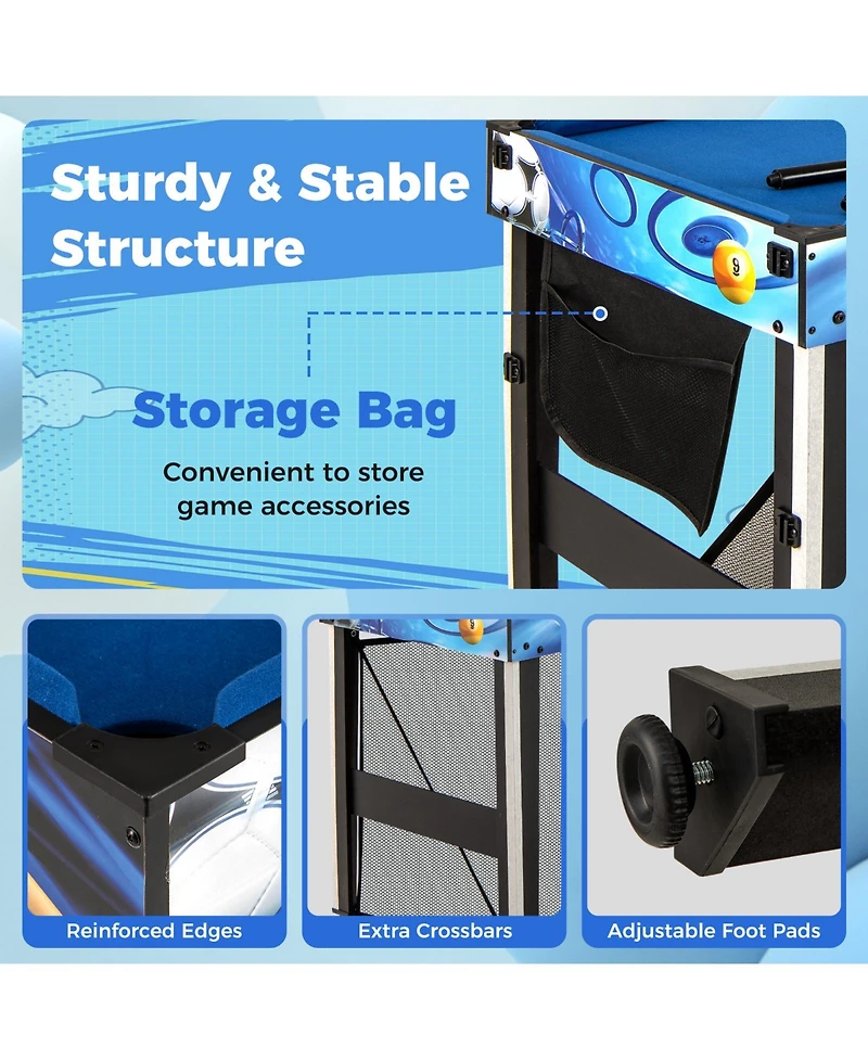 Mecale 10-in-1 Multi-Game Table Set with Table Tennis, Basketball & Soccer