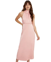 Oasis Women's Satin Halter Neck Midi Bridesmaid Dress