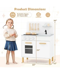 Mecale Kids Kitchen Playset with Cooking Accessories and Storage, Fun Pretend Play Toy