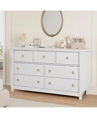 gaomon 7 Dresser for Bedroom, 54 in Wide Drawer Dresser with Storage Freestanding, Wooden Closet Storage Chest for Living Room, Bedroom, Entryway