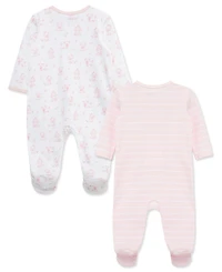 Little Me Baby Girls' Puppies Print Coveralls, 2-Pack