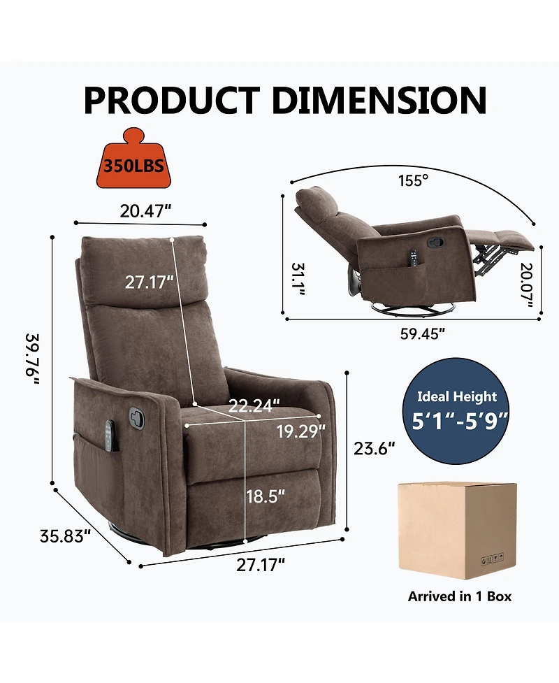 sumyeg Rocker and Swivel Fabric