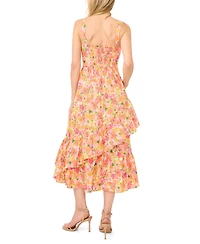 CeCe Women's Corset Asymmetrical Hem Ruffle Dress