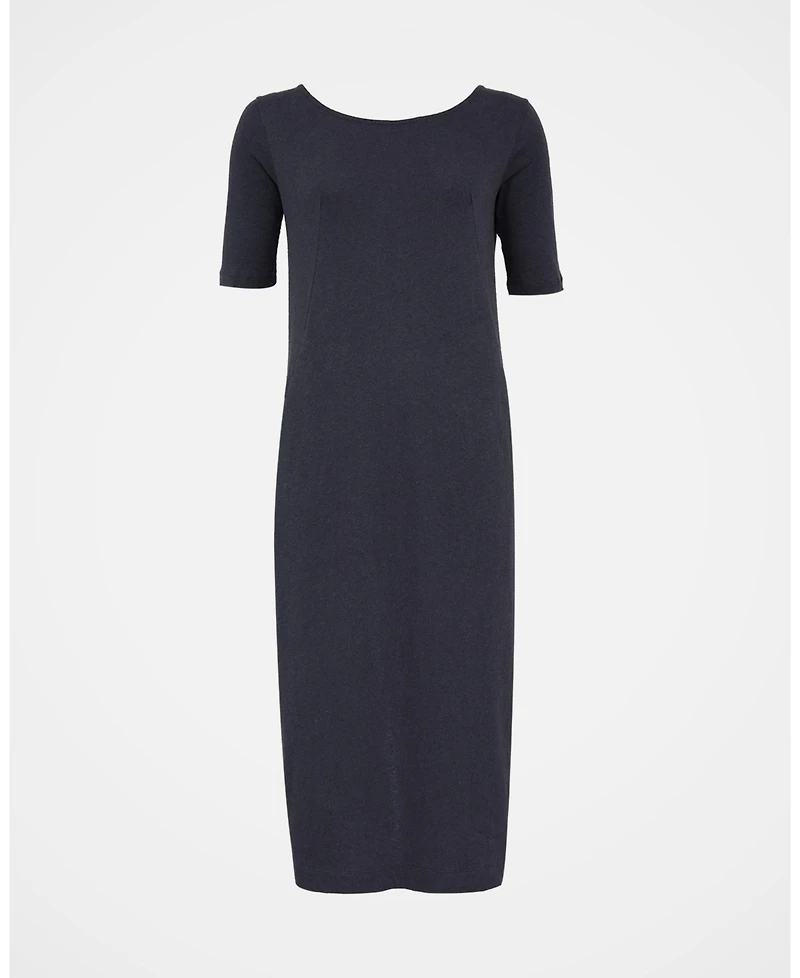 Celtic & Co. Women's Linen Blend Button Back Midi Dress