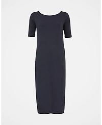 Celtic & Co. Women's Linen Blend Button Back Midi Dress