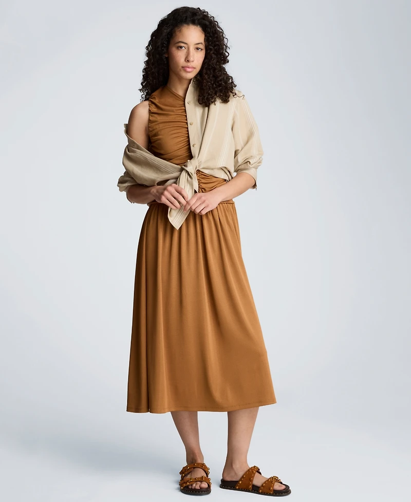 Kenneth Cole Women's Ruched A-Line Midi Dress