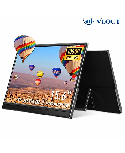 Ltmate Portable Monitor 15.6-inch, 1080P Usb-c Hdmi Ultra-Slim Travel Monitor with Kickstand, Eye Care, External Second Screen for Laptop Pc Mac Phone