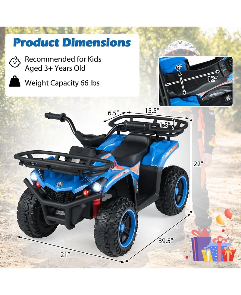 Mecale 24V Electric Ride On Quad with Led Headlights