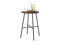 Slickblue Patio Round Bar Height Table 41 Inch with Acacia Wood Top