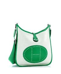 Pre-Owned HERMES Pm Evelyne Bag Gen Iii Toile and Leather