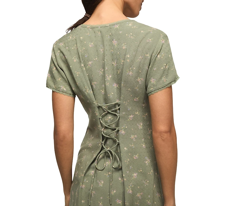 Lucky Brand Women's Floral Simone V-Neck Midi Dress