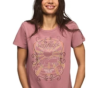 Lucky Brand Women's Classic Fit Woodstock Peace Love Music Crew Neck T-Shirt