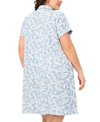 Msk Plus Collared Neck Zip-Front Short Dress