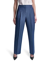 Dkny Petite Dressy Straight Fit Denim Trousers