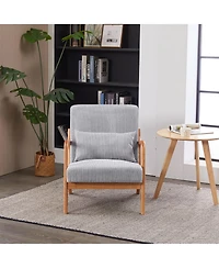 sumyeg Mid-Century Modern Chair with Pillow Upholstered and Solid Wood Frame