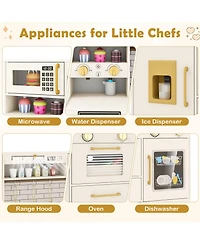 Mecale Pretend Toy Kitchen Set with Stove & Water Dispenser for Role-Playing Fun