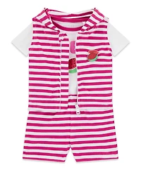 Guess Baby Girls' Hooded Vest, Short-Sleeve Bodysuit, and Short, 3-Piece Set