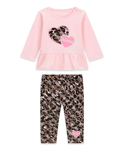 Guess Baby Girls' Long-Sleeve Top and Legging, 2-Piece Set