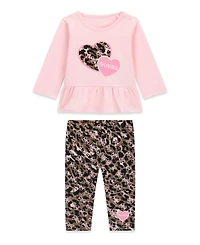 Guess Baby Girls' Long-Sleeve Top and Legging, 2-Piece Set