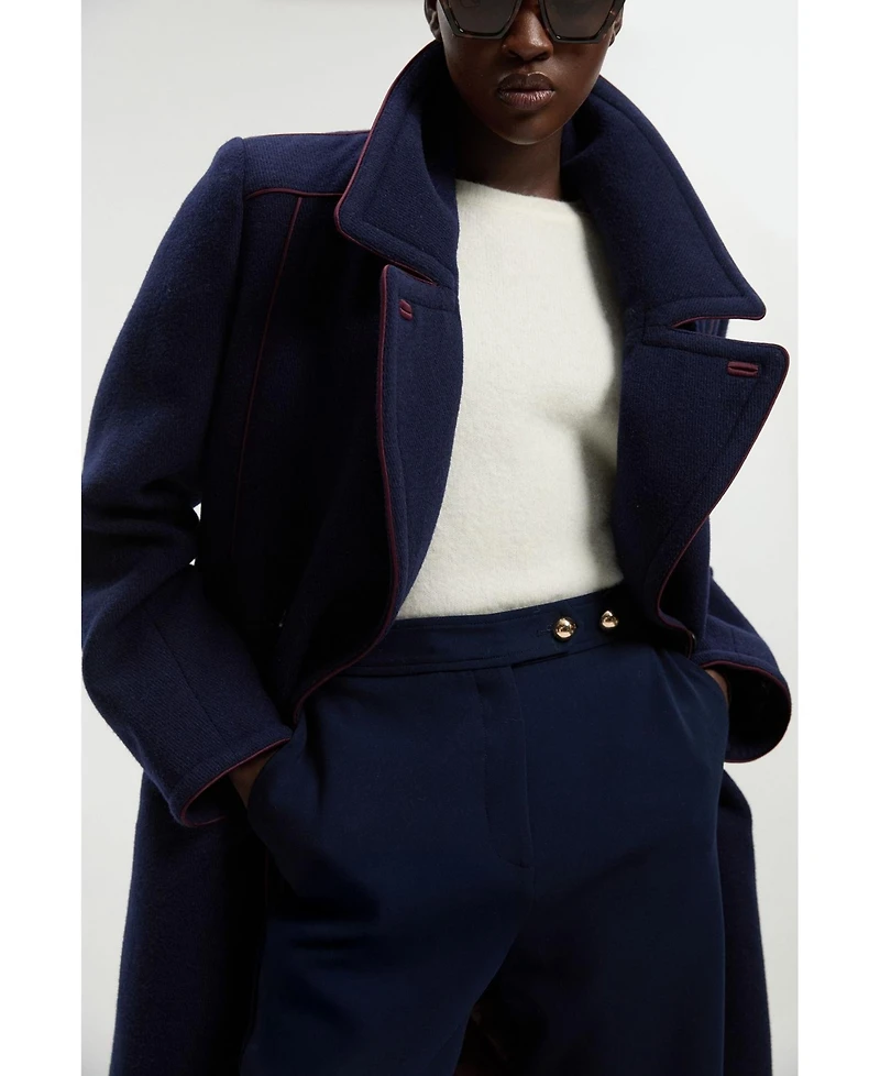 Karen Millen Women's Tailored Padded Lined Midi Coat