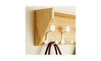 Yigii Lightweight Hardwood Coat Rack with 5 Hooks for Entryways