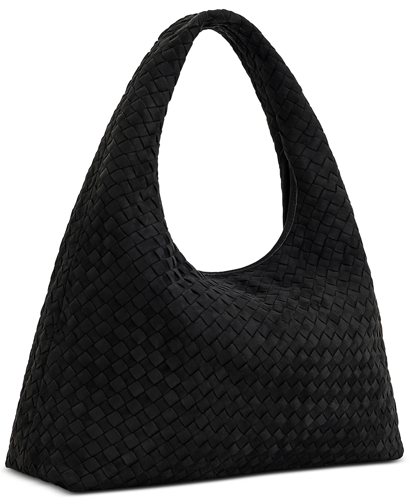 Laura Faux Suede Woven Shoulder Bag