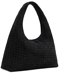 Laura Faux Suede Woven Shoulder Bag