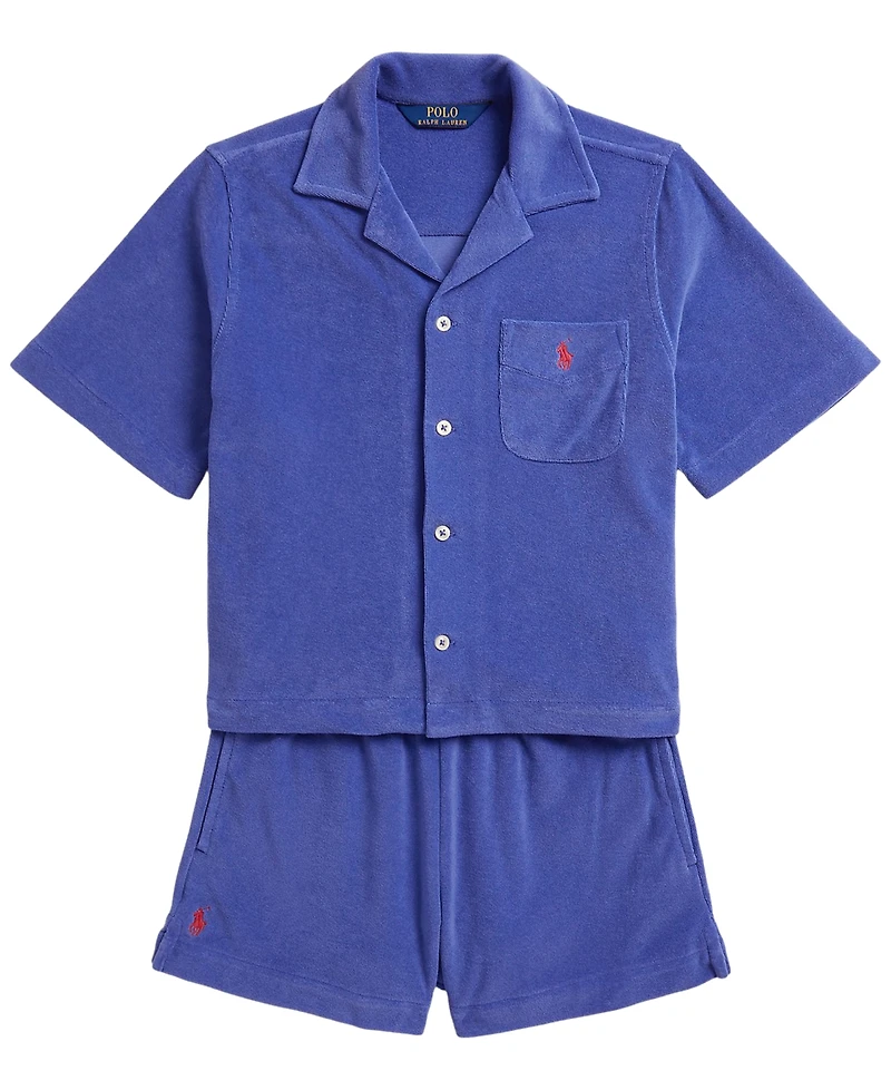 Polo Ralph Lauren Girls' 7-16 Terry Shirt & Short, 2-Piece Set