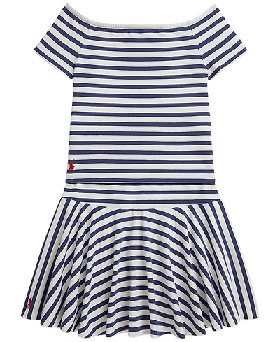 Polo Ralph Lauren Girls' 7-16 Striped Stretch Jersey T-Shirt & Skort