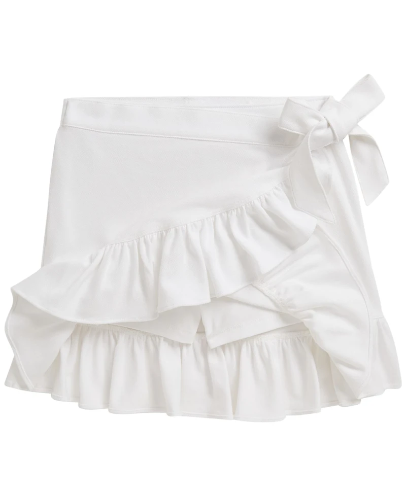 Polo Ralph Lauren Girls' 7-16 Ruffled Stretch Mesh Wrap Skort