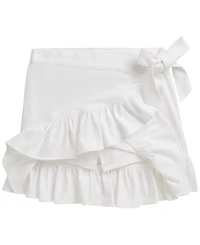 Polo Ralph Lauren Girls' 7-16 Ruffled Stretch Mesh Wrap Skort