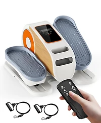 Under Desk Elliptical Machine Pedal Exerciser 12 Speeds with Remote & Resistance Bands