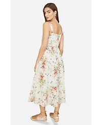 Yumi Women's Floral Broderie Anglaise Midi Sun Dress