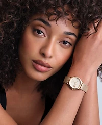 Olivia Burton Women's Ob Classic Bee Rose Gold Tone Stainless Steel Mesh Bracelet Watch, 29.8mm